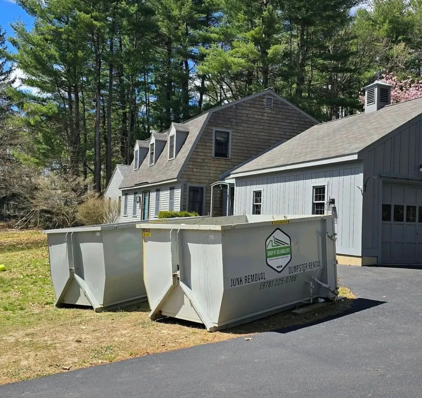 Loaded dumpster ready for pickup